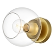 Living District Rogelio 1-Light Iron & Glass Bath Sconce in Brass/Clear
