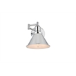 Living District Judson 1-Light Metal Swing Arm Wall Sconce in Chrome