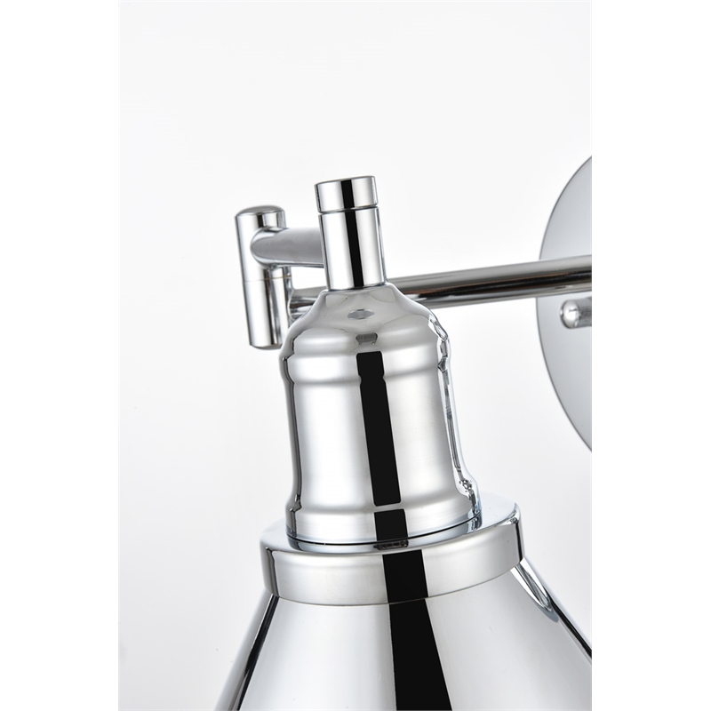Living District Judson 1-Light Metal Swing Arm Wall Sconce in Chrome