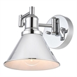 Living District Judson 1-Light Metal Swing Arm Wall Sconce in Chrome