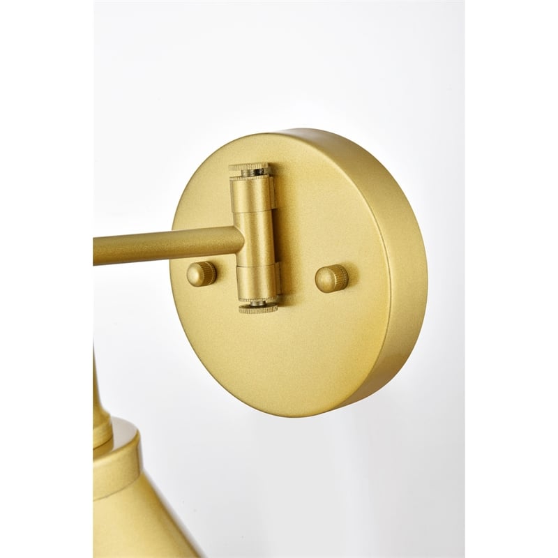 Living District Judson 1-Light Metal Swing Arm Wall Sconce in Brass
