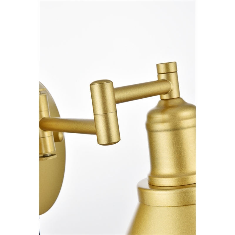 Living District Judson 1-Light Metal Swing Arm Wall Sconce in Brass