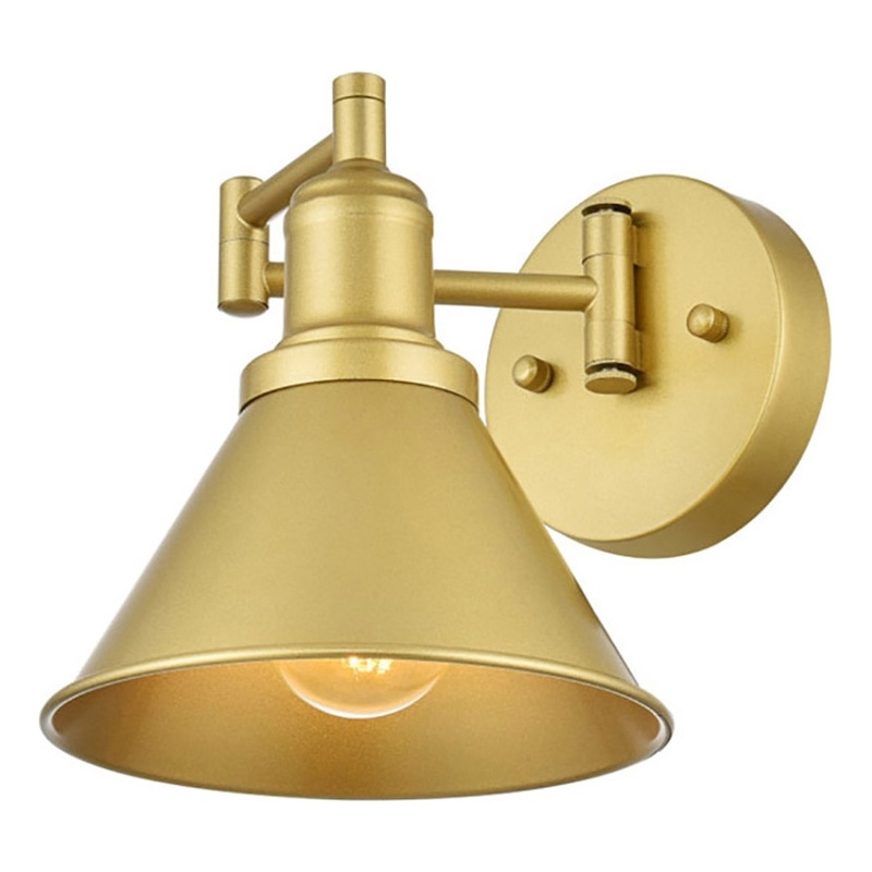 Living District Judson 1-Light Metal Swing Arm Wall Sconce in Brass