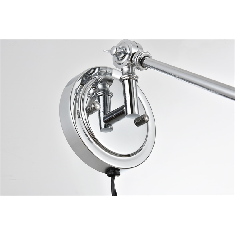 Living District Van 1-Light Metal Plug-in Wall Sconce in Chrome
