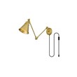 Living District Van 1-Light Metal Plug-in Wall Sconce in Brass