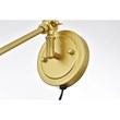 Living District Van 1-Light Metal Plug-in Wall Sconce in Brass
