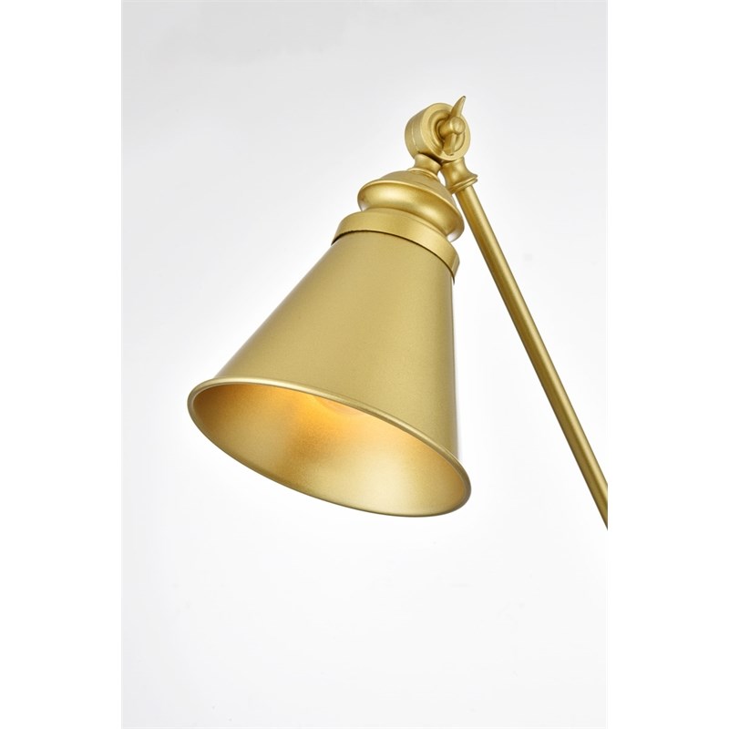 Living District Van 1-Light Metal Plug-in Wall Sconce in Brass