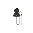 Living District Blaise 1-Light Metal Plug-in Wall Sconce in Black