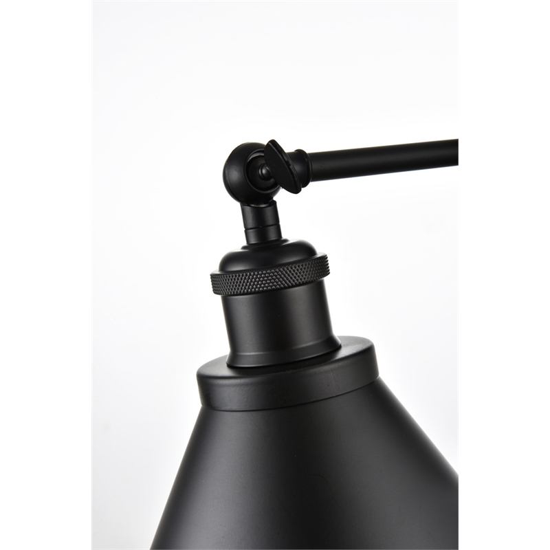 Living District Blaise 1-Light Metal Plug-in Wall Sconce in Black