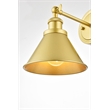 Living District Blaise 1-Light Metal Plug-in Wall Sconce in Brass