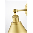 Living District Blaise 1-Light Metal Plug-in Wall Sconce in Brass