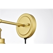 Living District Blaise 1-Light Metal Plug-in Wall Sconce in Brass