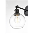 Living District Wesson 1-Light Metal Plug-in Wall Sconce in Black/Clear