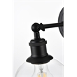 Living District Wesson 1-Light Metal Plug-in Wall Sconce in Black/Clear