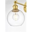 Living District Wesson 1-Light Metal Plug-in Wall Sconce in Brass/Clear