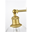 Living District Wesson 1-Light Metal Plug-in Wall Sconce in Brass/Clear