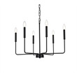 Living District Willa 6-Light Modern Iron Metal Pendant Light in Black