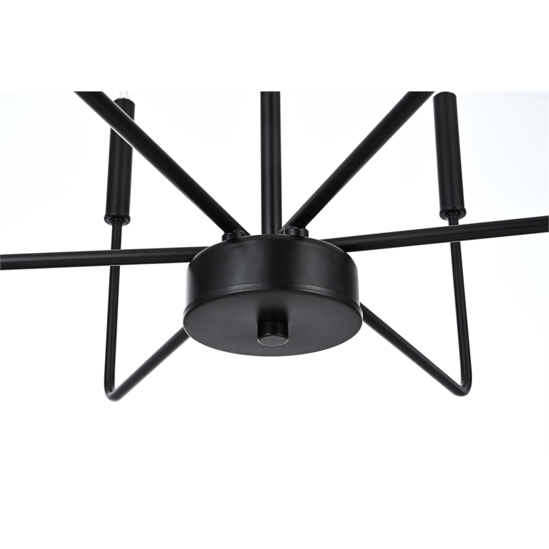 Living District Willa 6-Light Modern Iron Metal Pendant Light in Black