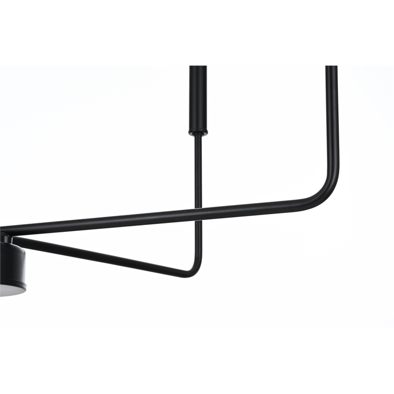 Living District Willa 6-Light Modern Iron Metal Pendant Light in Black