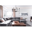Living District Willa 6-Light Modern Iron Metal Pendant Light in Black