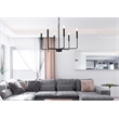 Living District Willa 6-Light Modern Iron Metal Pendant Light in Black