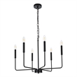 Living District Willa 6-Light Modern Iron Metal Pendant Light in Black
