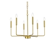 Living District Willa 6-Light Modern Iron Metal Pendant Light in Brass