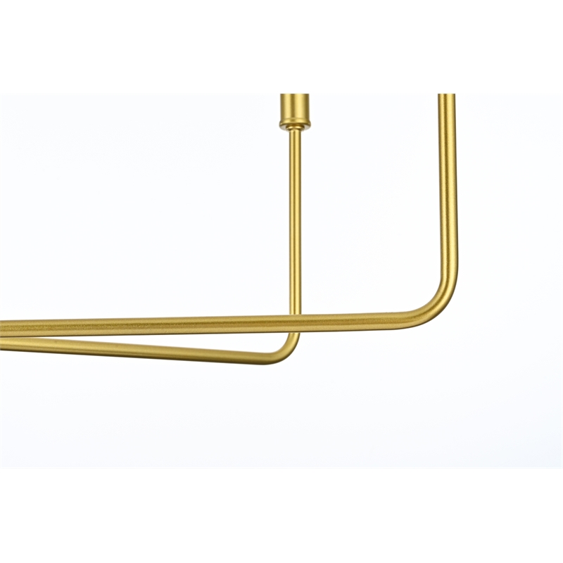 Living District Willa 6-Light Modern Iron Metal Pendant Light in Brass