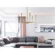 Living District Willa 6-Light Modern Iron Metal Pendant Light in Brass