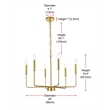 Living District Willa 6-Light Modern Iron Metal Pendant Light in Brass