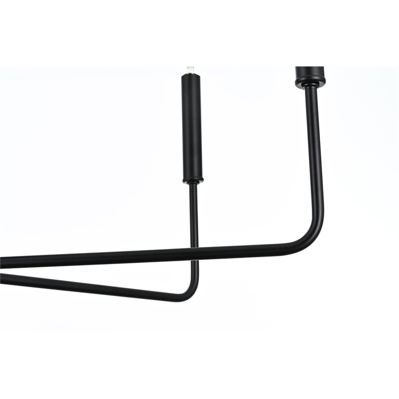 Living District Willa 6-Light Modern Metal Pendant Light in Black