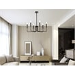 Living District Willa 6-Light Modern Metal Pendant Light in Black