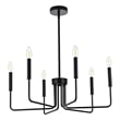 Living District Willa 6-Light Modern Metal Pendant Light in Black