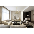 Living District Willa 6-Light Modern Metal Pendant Light in Brass