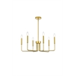 Living District Willa 6-Light Modern Metal Pendant Light in Brass