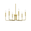 Living District Willa 6-Light Modern Metal Pendant Light in Brass