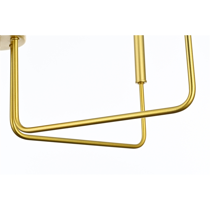 Living District Willa 6-Light Modern Metal Pendant Light in Brass