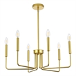 Living District Willa 6-Light Modern Metal Pendant Light in Brass