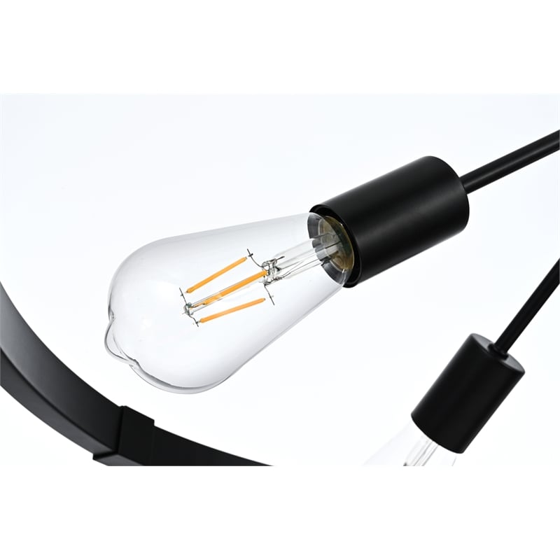 Living District Thora 6-Light Modern Metal Pendant Light in Black