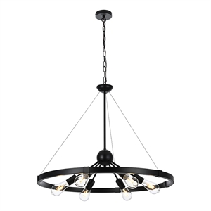 Living District Thora 6-Light Modern Metal Pendant Light in Black