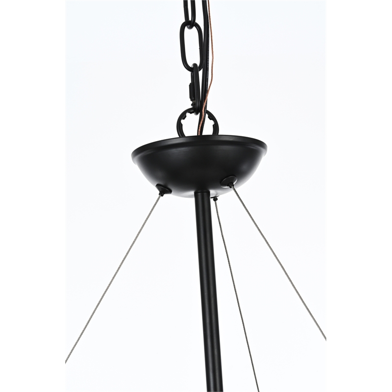 Living District Thora 6-Light Modern Metal Pendant Light in Weathered Black