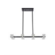Living District Lyra 8-Light Metal & Glass Pendant Light in Black/Clear