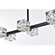 Living District Lyra 8-Light Metal & Glass Pendant Light in Black/Clear