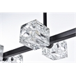 Living District Lyra 8-Light Metal & Glass Pendant Light in Black/Clear