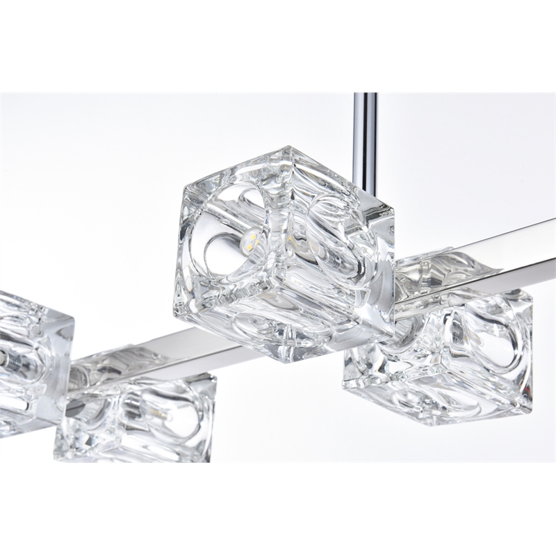Living District Lyra 8-Light Metal & Glass Pendant Light in Chrome/Clear