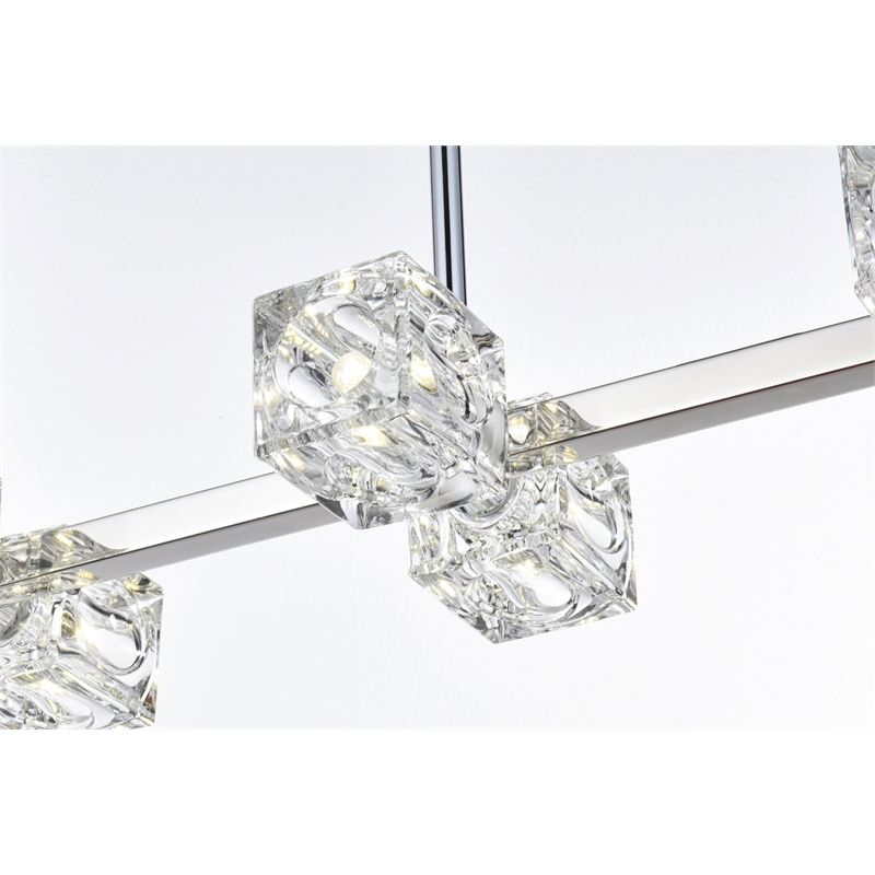 Living District Lyra 8-Light Metal & Glass Pendant Light in Chrome/Clear