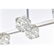 Living District Lyra 8-Light Metal & Glass Pendant Light in Chrome/Clear