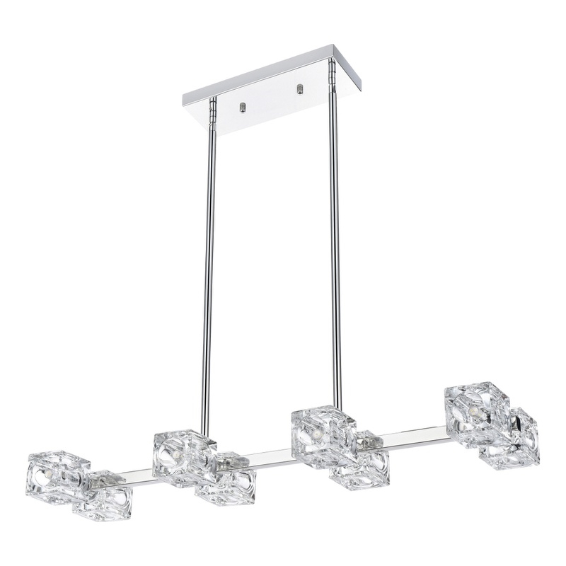 Living District Lyra 8-Light Metal & Glass Pendant Light in Chrome/Clear