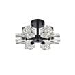 Living District Lyra 6-Light Metal & Glass Flush Mount in Black/Clear