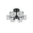 Living District Lyra 6-Light Metal & Glass Flush Mount in Black/Clear